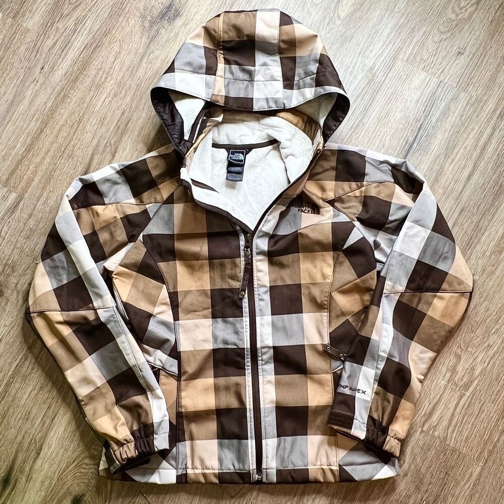 The North Face Morgan TNF Apex Plaid Soft Shell Jacket Fleece Lined Womens Small
